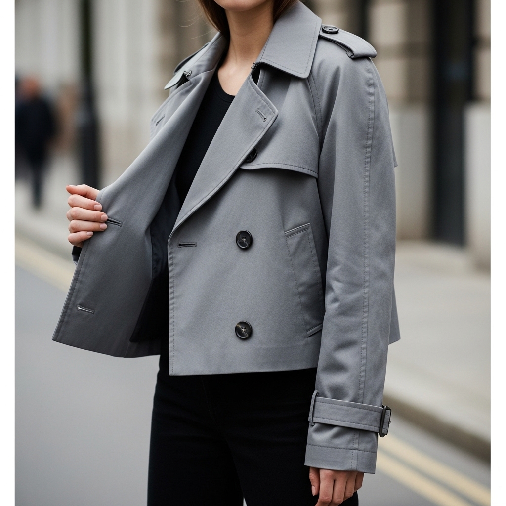 A grey field jacket used for the private VERI product demonstration